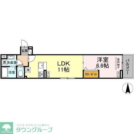 セレスティア南花畑IV(1LDK/2階)の間取り写真