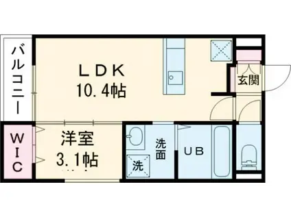 天理アパート(1LDK/3階)の間取り写真