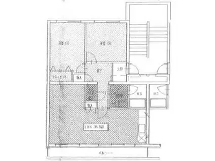 サンハイツ志染(2LDK/3階)の間取り写真