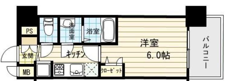 プレサンス新大阪ヴィガ(1K/5階)の間取り写真