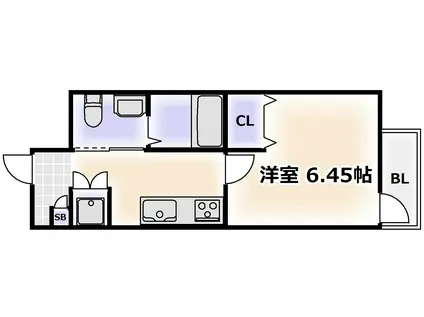 フォレスタ長居(1K/3階)の間取り写真
