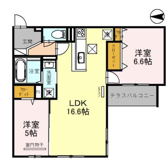 CLIVIA DEUX(2LDK/3階)の間取り写真