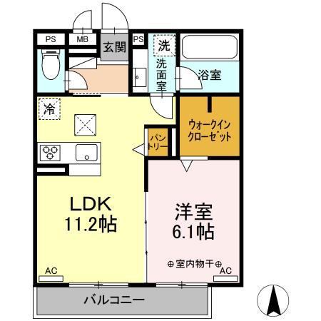 ADVANCE(1LDK/1階)の間取り写真