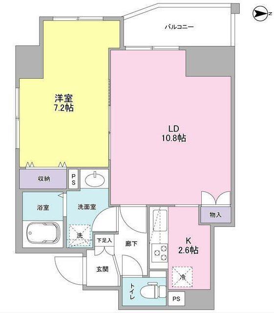 アイビス(1LDK/5階)の間取り写真