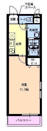 フジパレス市駅東VI番館(1K/3階)の間取り写真