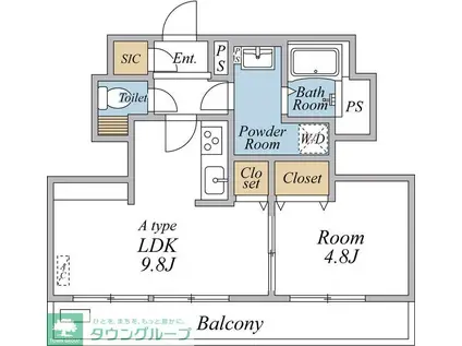 リブリ・国立ルミエール(1LDK/1階)の間取り写真