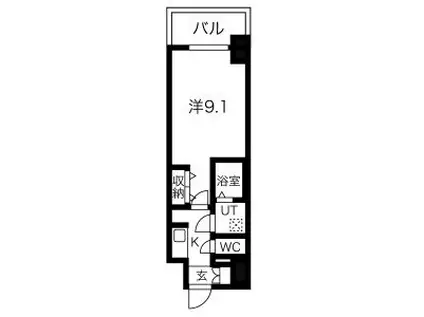 ファステート葵桜通リブレ(1K/15階)の間取り写真