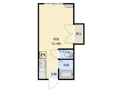 ティストニー浜田(ワンルーム/1階)の間取り写真