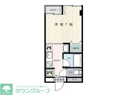 増尾マンション(1K/4階)の間取り写真