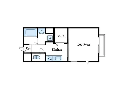 プラータ(1K/1階)の間取り写真