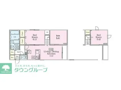 FOREST HEIM(2LDK/1階)の間取り写真