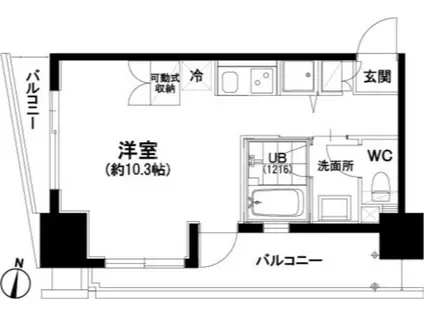 西新ROOMS(ワンルーム/11階)の間取り写真