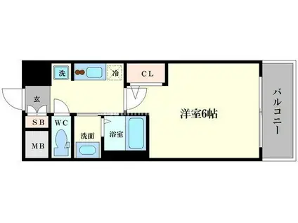 エステムコート中之島ゲートII(1K/9階)の間取り写真