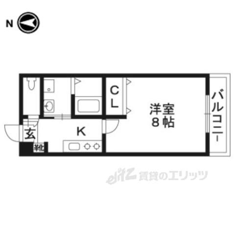 ZEN烏丸五条(1K/3階)の間取り写真