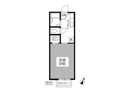 アメニティ国見(1K/1階)の間取り写真