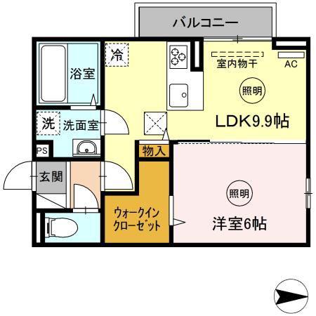 ジェネラス(1LDK/1階)の間取り写真