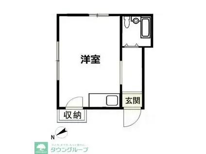 コーポ朝志ヶ丘(ワンルーム/2階)の間取り写真