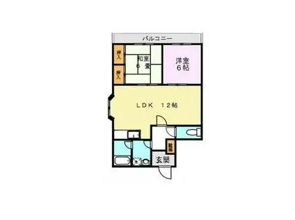 パークサイド尾ノ上C棟(2LDK/2階)の間取り写真