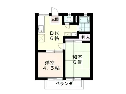 アイランドハイツB棟(2DK/2階)の間取り写真
