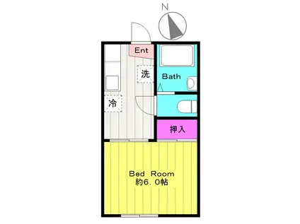 ハイツ第2天平(1K/1階)の間取り写真