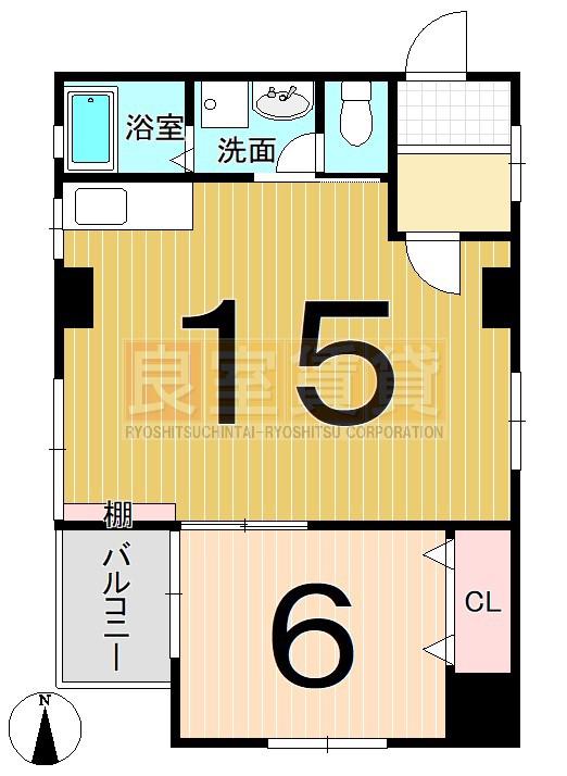 ハイツ西郊(1LDK/7階)の間取り写真