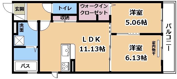 SEJOUR MIRIIY(2LDK/2階)の間取り写真