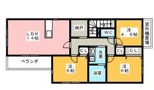 ブリーゼ円明(3SLDK/2階)の間取り写真