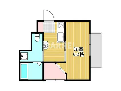 クラフトテラス豊南町南(1K/1階)の間取り写真
