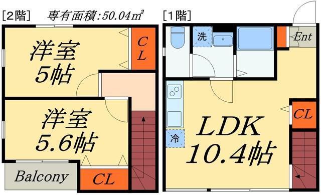 COMFORT アイリス(2LDK/1階)の間取り写真