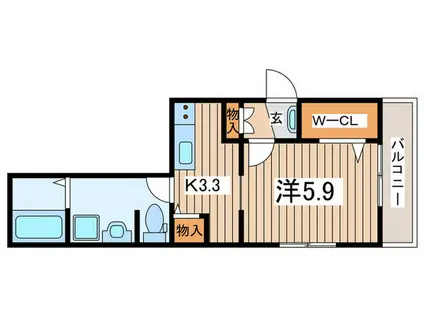 チェリモ(1K/2階)の間取り写真