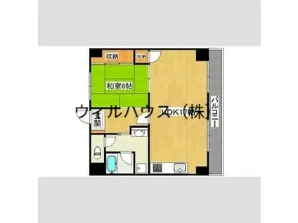 ロータスプラザ(1LDK/3階)の間取り写真