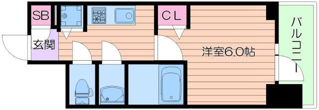 プレサンス松屋町駅前(1K/3階)の間取り写真