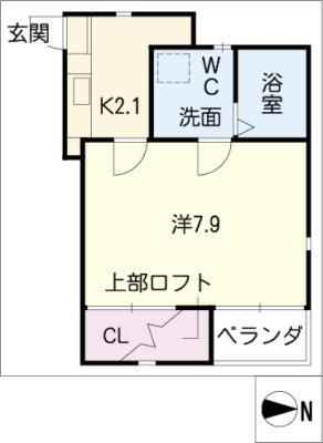 AXIS名城 イースト棟(1K/4階)の間取り写真