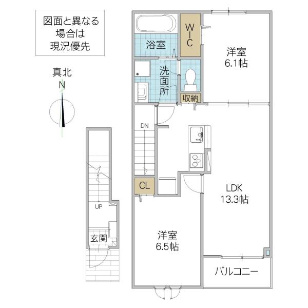 ソリオB(2LDK/2階)の間取り写真