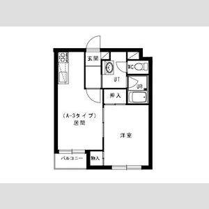 202松井ビル(1DK/3階)の間取り写真