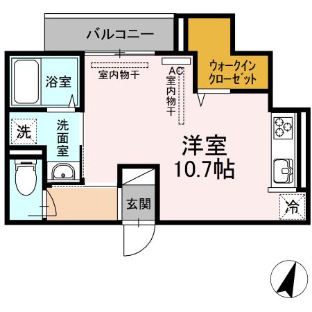 サンマルクE(ワンルーム/3階)の間取り写真