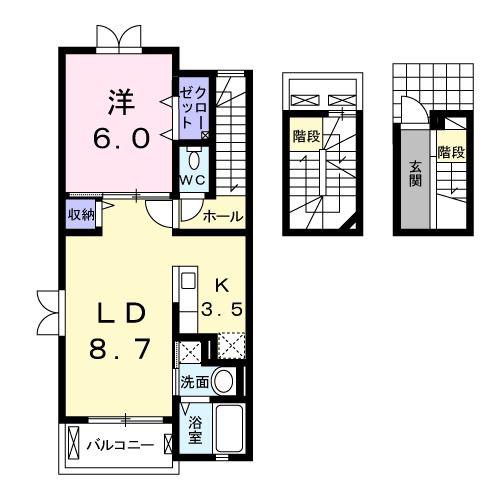 EIGHT・AVENUE(1LDK/3階)の間取り写真