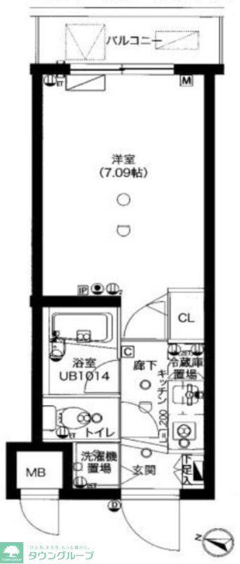 GROWS横浜妙蓮寺(1K/1階)の間取り写真