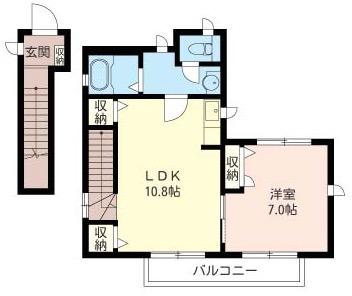 ベルコリーヌ氷川台(1LDK/2階)の間取り写真