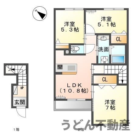 マリアージュIII(3LDK/2階)の間取り写真