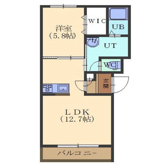 MIRACOSTAミラコスタ(1LDK/2階)の間取り写真