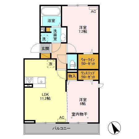 メゾンアーバンJ(2LDK/2階)の間取り写真