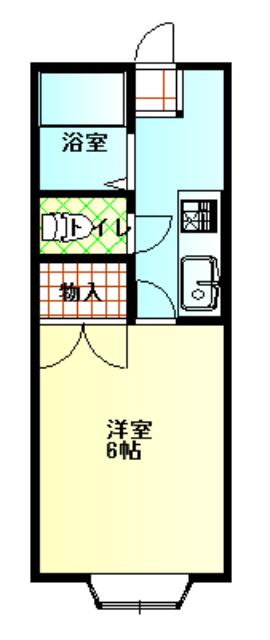 コーポ田村(1K/1階)の間取り写真