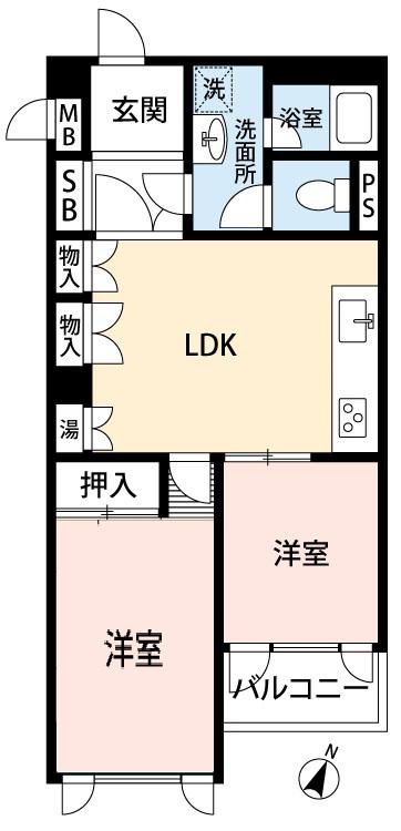パレドール原宿(2SLK/3階)の間取り写真