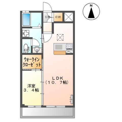 レマーレI(1LDK/1階)の間取り写真