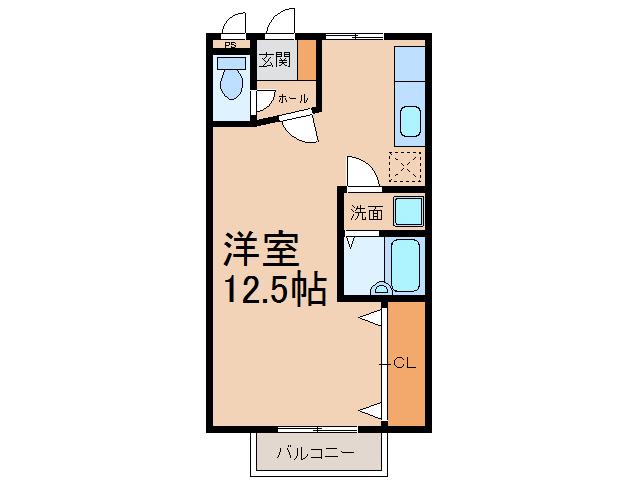 シャルマン(ワンルーム/2階)の間取り写真