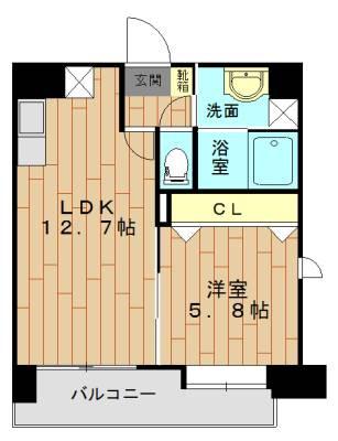 サクラス大江(1LDK/5階)の間取り写真
