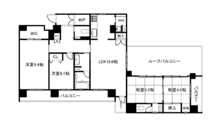 ラグゼナ清水五条(4LDK/5階)の間取り写真