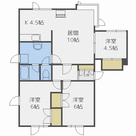 コーポN393(3LDK/2階)の間取り写真