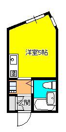 フレッシュメント(ワンルーム/2階)の間取り写真